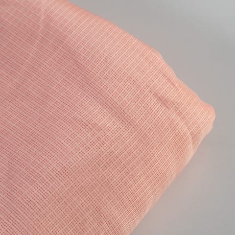 Light Peach Color Cotton Doria Checks fabric