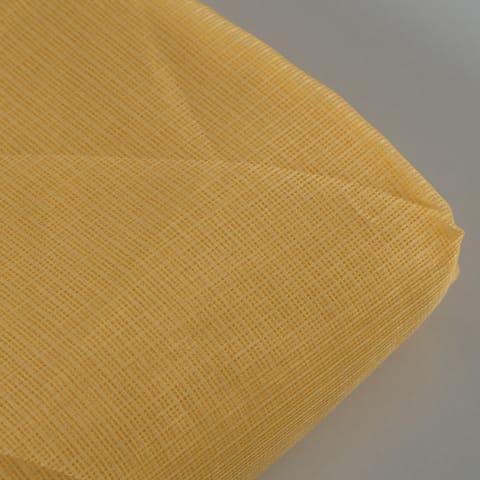 Lemon Yellow Color Cotton Doria Checks fabric