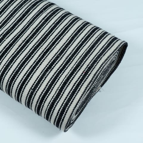 WHITE  WITH BLACK  STRIPES  JACQUARD fabric