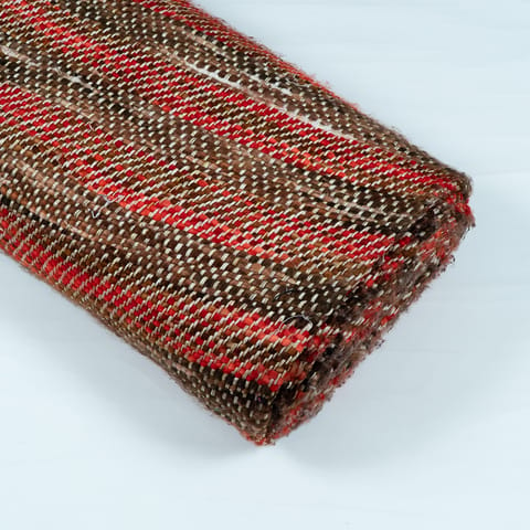 RED WITH BROWN JACQUARD fabric