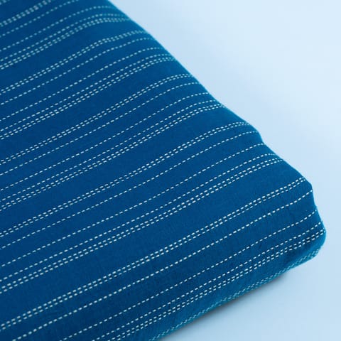 Blue Color Katha Dobby Strips fabric