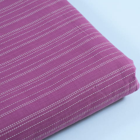 Onion Pink Color Katha Dobby Strips fabric
