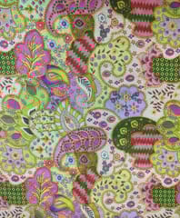 Coding Embroidery along with Placement Print on Phantom Silk fabric