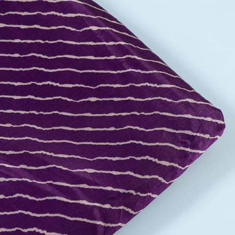 Purple Color Mashru Silk Ajrakh Printed Fabric