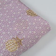 Move Color Muslin Print With Embroidery (1.50Meter Piece)
