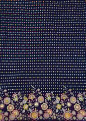 Blue Color Georgette Embroidered Fabric