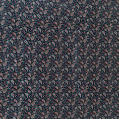Navy Blue Color Velvet Digital Printed Fabric