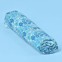 Sea Blue Color Cotton Cambric Printed Fabric