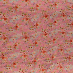 Pink Color Pure Chinon Chiffon Digital Printed Fabric