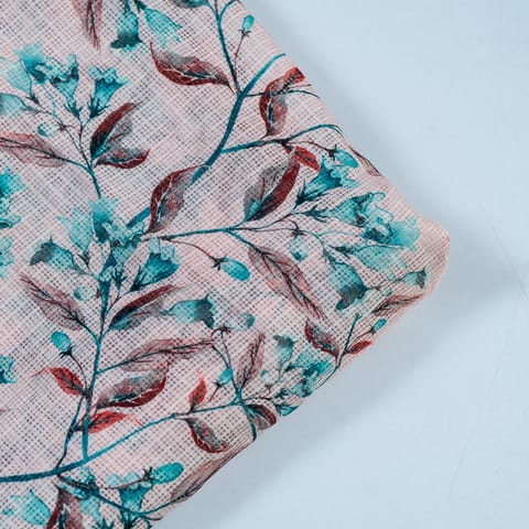 Pink Color Kota Check Printed Fabric(1.80 Meter Piece)