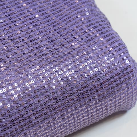Purple Color Sequins Net Lycra Embroidered Fabric