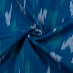 Blue with White Ikat Fabric