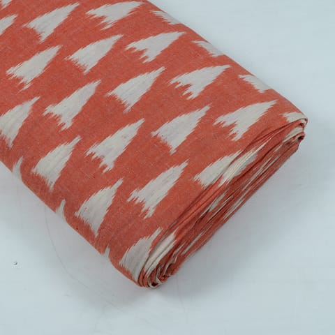 Peach with White Ikat Fabric