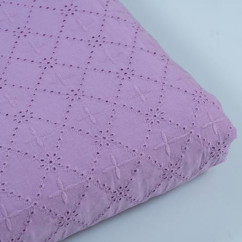 Move Color Cotton Chikan Embroidered Fabric(60Cm Piece)