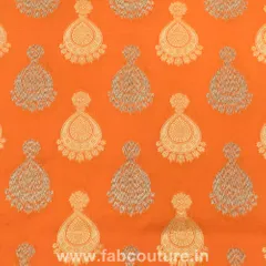 Orange Brocade Jhumka fabric