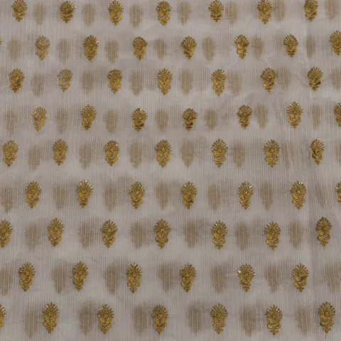 Kota Check Embroidered Fabric