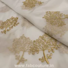 Organza Zari Embroidered Fabric
