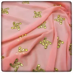 Georgette Hand Embroidered Fabric