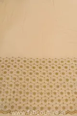Cotton Border Zari Embroidered Fabric