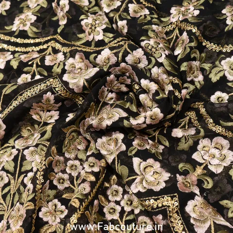 Georgette Thread Emb fabric