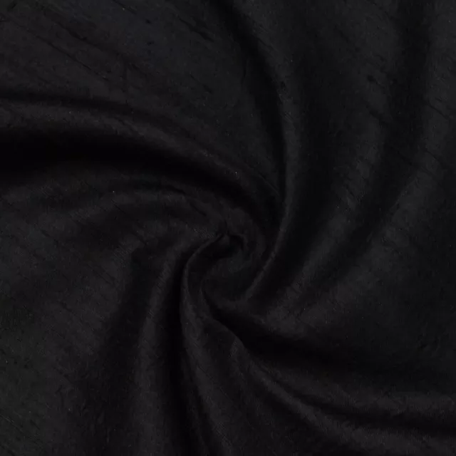 Black Raw Silk fabric