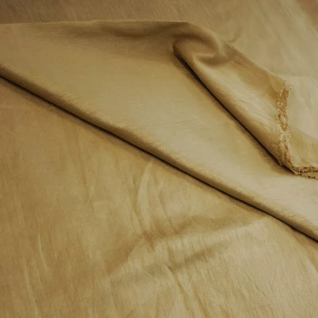 Beige Color Poly Raw Silk fabric