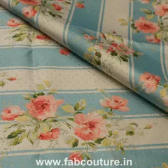 Poly Silk Stripes Floral Print