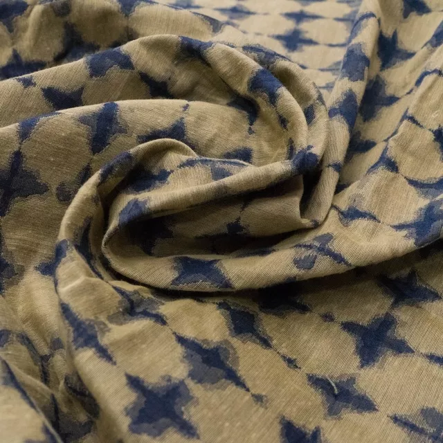 Navy Blue Chanderi Jacquard fabric