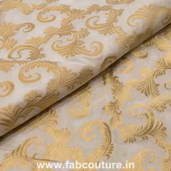 White Dyeable Jacquard Silk fabric