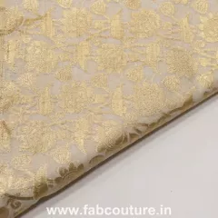White Dyeable Chanderi Jacquard fabric