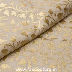 White Chanderi Jacquard fabric