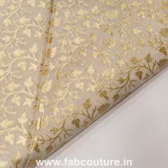 White Chanderi Jacquard fabric