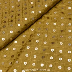 Poly  Raw Silk Embroidered Fabric