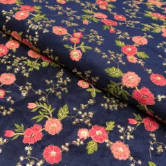 Poly Dupion Embroidered Fabric