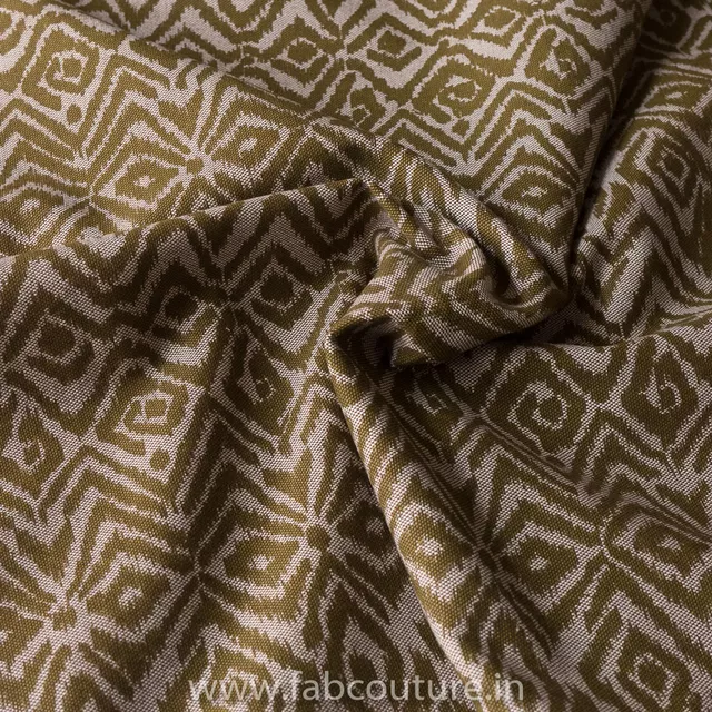 Beige and Brown Cotton Lycra fabric