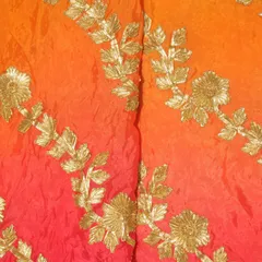 Shaded Viscose Chiffon Embroidered Fabric