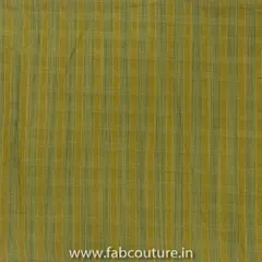 Green Chanderi Silk Stripes fabric