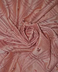 Tangent silk Embroidered Fabric