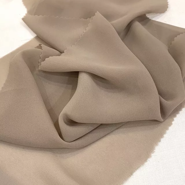 Taupe Poly Georgette fabric
