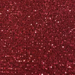 Red Sequins Lycra net Embroidered Fabric