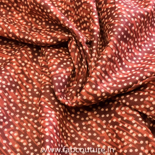 Maroon Dazzle Flex Cotton Printed Fabric