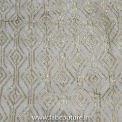White Georgette Embroidery (1.7 mtr cut piece)