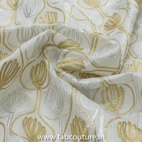 Chanderi Gota Embroidered Fabric