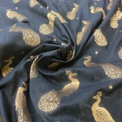 Black Silk Peacock Brocade fabric