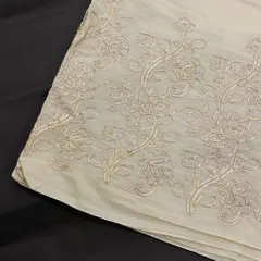 Cream Cotton Gota Embroidered Fabric