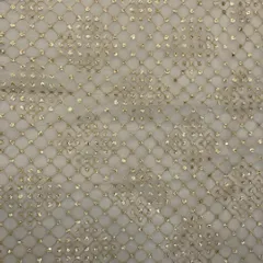 Golden Sequins Net Embroidered Fabric
