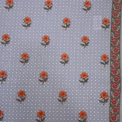 Grey Color Cambric Printed Fabric