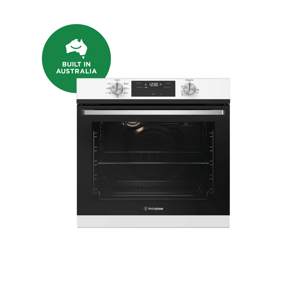 60cm 7 Function Oven Programmable Knob Control White