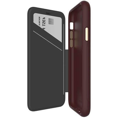 EFM Monaco D30 Leather Wallet Case - iPhone XS Max - Mulberry