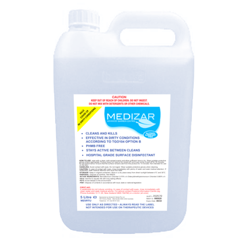Medizar Hospital Grade surface disinfectant 5 litres carton of 4
